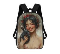 sinyumoney Impresión 3D Winter Wonderland Bunny-6 Mochilas Escolares Para Niños De 17 Pulgadas, Mochilas Para Libros Para Niños, Mochila De Gran Capacidad, Mochila De Viaje, Mochilas De Uso Diario