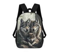 sinyumoney Impresión 3D Wolf Family in Forest Mochilas Escolares Para Niños De 17 Pulgadas, Mochilas Para Libros Para Niños, Mochila De Gran Capacidad, Mochila De Viaje, Mochilas De Uso Diario