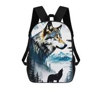 sinyumoney Impresión 3D Wolf Howling Moon Landscape Mochilas Escolares Para Niños Mochilas Para Libros De Gran Capacidad Mochila De Viaje Mochilas De Día 17inch