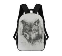 sinyumoney Impresión 3D Wolf in Charcoal Mochilas Escolares Para Niños Mochilas Para Libros De Gran Capacidad Mochila De Viaje Mochilas De Día 17inch