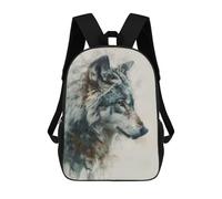 sinyumoney Impresión 3D Wolf Watercolor Painting Mochilas Escolares Para Niños Mochilas Para Libros De Gran Capacidad Mochila De Viaje Mochilas De Día 17inch