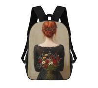 sinyumoney Impresión 3D Woman with Flowers Painting Mochilas Escolares Para Niños Mochilas Para Libros De Gran Capacidad Mochila De Viaje Mochilas De Día 17inch
