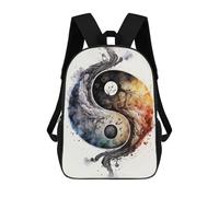 sinyumoney Impresión 3D Yin And Yang Watercolor Mochilas Escolares Para Niños Mochilas Para Libros De Gran Capacidad Mochila De Viaje Mochilas De Día 17inch