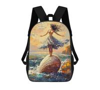sinyumoney Impressionist Inspired Birth of Venus Mochilas Para Niños Mochila Escolar Mochila Escolar Impresa En 3D Para Niños Estudiantes De Primaria Y Secundaria 17inch