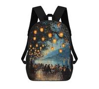 sinyumoney Impressionist Inspired Lakeside Lantern Evening Mochila Infantil, Mochila Escolar Impresa En 3D, Mochila Para Niños Y Niñas, Mochila Escolar Ajustable Para La Escuela Primaria 17inch