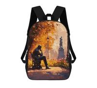 sinyumoney Impressionist Inspired The Thinker in Autumn Mochila Escolar Infantil Impresa En 3D Para Niños, Mochilas De Viaje De Alta Capacidad, Bolsas Para Libros, Mochila Escolar Infantil 17inch
