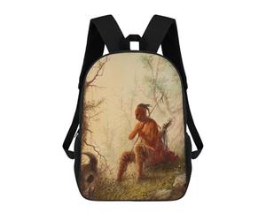 sinyumoney Indian Hunter Resting Mochila Escolar Resistente Al Agua, Mochila De Viaje, Bolsa Para Computadora Para La Escuela/trabajo/viajes 17inch