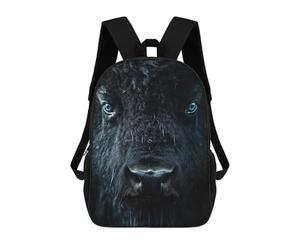 sinyumoney Intense Bison Portrait with Blue Eyes Mochila Escolar Infantil Impresa En 3D Para Niños, Mochilas De Viaje De Alta Capacidad, Bolsas Para Libros, Mochila Escolar Infantil 17inch