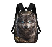sinyumoney Intense Wolf Portrait with Glowing Eyes Mochila Escolar Mochila De Día Mochila De Negocios Mochila Impermeable Para Libros Para Niños/Niñas/Adolescentes 17inch