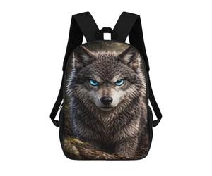 sinyumoney Intense Wolf Portrait with Glowing Eyes Mochila Escolar Mochila De Día Mochila De Negocios Mochila Impermeable Para Libros Para Niños/Niñas/Adolescentes 17inch