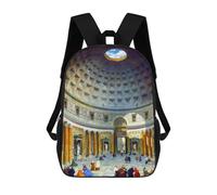 sinyumoney Interior of The Pantheon Mochila Escolar Para Niños Mochila Escolar Impresa En 3D Mochila Escolar De Moda Para Niños De Primaria Y Secundaria 17inch