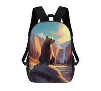 sinyumoney Into The Wild Bear King Mochila Escolar Grande Resistente Al Agua Para Portátil Para Niños/niñas/adolescentes 17inch