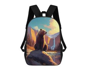 sinyumoney Into The Wild Bear King Mochila Escolar Grande Resistente Al Agua Para Portátil Para Niños/niñas/adolescentes 17inch
