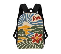 sinyumoney Iowa Landscape Illustration 17inch Mochila Escolar Impresa En 3D Para Niños, Mochila Escolar Informal De Moda, Mochilas De Viaje Para Niños Y Estudiantes.