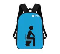 sinyumoney IPoop Funny Bathroom Mochila Escolar Para Niños Mochila Escolar Impresa En 3D Mochila Escolar De Moda Para Niños De Primaria Y Secundaria 17inch
