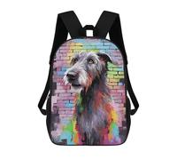 sinyumoney Irish Wolfhound Graffiti Mochila Escolar Para Niños, Mochila Escolar Impresa En 3D Para Estudiantes De Primaria Y Secundaria 17inch