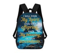 sinyumoney Isaiah 443 Bible Verse Mochila Escolar Infantil Impresa En 3D Para Niños, Mochilas De Viaje, Bolsas Para Libros Para Niños Estudiantes De Primaria 17inch