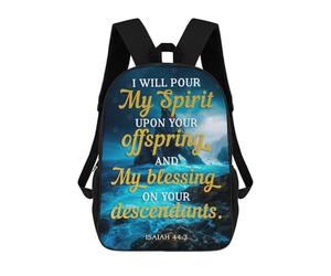 sinyumoney Isaiah 443 Bible Verse Mochila Escolar Infantil Impresa En 3D Para Niños, Mochilas De Viaje, Bolsas Para Libros Para Niños Estudiantes De Primaria 17inch