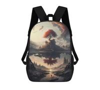 sinyumoney Island of The Red Tree Mochila Infantil Para Niñas, Mochila Escolar 3D, Mochila Para Niños Pequeños, Mochila Informal De Día, Mochila Escolar De Moda 17inch