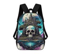 sinyumoney Island of The Skull Castle Mochilas Para Niños Y Estudiantes, Mochilas Escolares Impresas En 3D, Mochilas Para Estudiantes De Primaria Y Secundaria Para Niños Y Niñas 17inch