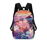 sinyumoney Island Paradise Sunset Mochilas Escolares Impresas En 3D, Mochila Escolar Informal Para Niños, Mochila Escolar De Moda Para Estudiantes De Secundaria 17inch