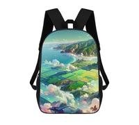 sinyumoney Island Paradise with Dragon Mochila Escolar Para Niños, Mochila Escolar De Gran Capacidad Para Niños, Mochila Escolar 3D, Regalos Para Niños 17inch