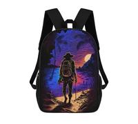 sinyumoney Island Sunset Hiker -1 Mochila Escolar Infantil Impresa En 3D Para Niños, Mochilas De Viaje, Bolsas Para Libros Para Niños Estudiantes De Primaria 17inch