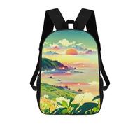 sinyumoney Island Sunset Paradise Mochilas Impresas En 3D Para Niños, Mochila Escolar, Mochila De Moda Para Niños De Primaria Y Secundaria 17inch