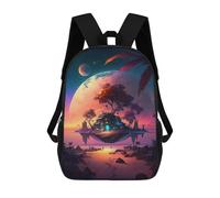 sinyumoney Island with Giant Tree And Moon Mochilas Infantiles Mochila Escolar Mochila Impresa En 3D Para Niños Mochilas De Viaje Bolsas Para Libros Mochila Escolar Para Niños 17inch