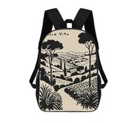 sinyumoney Italian Landscape Silhouette Mochila Escolar Grande Resistente Al Agua Para Portátil Para Niños/niñas/adolescentes 17inch