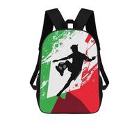 sinyumoney Italy Soccer Player Silhouette Mochila Escolar Para Niñas Mochila Impermeable Mochila Informal De Día Mochila Ligera Para Niño Y Niña Mochila Escolar 17inch
