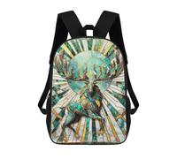 sinyumoney Jade Sun Elk Kintsugi Mochilas Infantiles Impresas En 3D, Mochilas De Moda Informales, Mochilas De Viaje Bonitas, Mochilas Informales Para Exteriores Para Niños Y Niñas 17inch