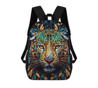 sinyumoney Jaguar in Abstract Art Mochila Escolar Para Niños De 17 Pulgadas, Mochila Informal De Viaje Para Niños Y Niñas, Mochila De Gran Capacidad Para El Día A Día 17inch