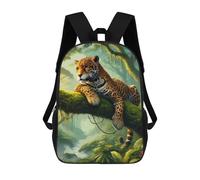 sinyumoney Jaguar in Jungle Mochila Infantil, Mochila Escolar Impresa En 3D, Mochila Para Niños Y Niñas, Mochila Escolar Ajustable Para La Escuela Primaria 17inch