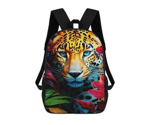 sinyumoney Jaguar in Tropical Jungle Mochila Escolar Para El Trabajo, Negocios, Universidad, Escuela Para Hombres/mujeres 17inch