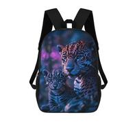 sinyumoney Jaguar Mother And Cub Mochila Grande Escolar Para Niños - Perfecta Para Viajes, Trabajo Y Uso Diario 17inch