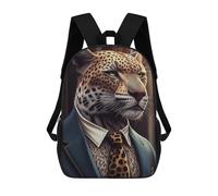 sinyumoney Jaguar Suit Animal Clothes Mochila Escolar Infantil Impresa En 3D Para Niños, Mochilas De Viaje, Bolsas Para Libros Para Niños Estudiantes De Primaria 17inch