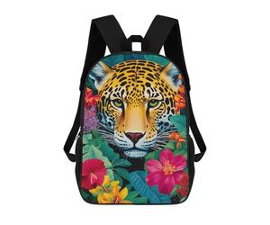 sinyumoney Jaguar Tropical Bloom Mochila Escolar Infantil Impresa En 3D Para Niños, Mochila De Viaje De Alta Capacidad, Bolsas Para Libros, Mochila Escolar Infantil 17inch