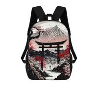 sinyumoney Japan Cherry Blossom Tori Mochilas Impresas En 3D 17inch Mochila Escolar Infantil Para Exteriores, Mochila Informal De Día, Bolsas De Viaje Informales Para Estudiantes De Secundaria