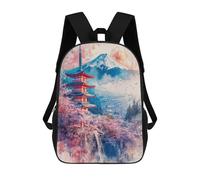 sinyumoney Japan Fuji Watercolor Mochila Escolar Infantil Impresa En 3D 17inch Mochilas Escolares Para Niños, Estilo Casual Y Moderno, Mochilas De Viaje De Alta Capacidad