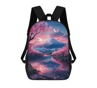 sinyumoney Japan Landscape Mochilas Escolares Para Niños, Bolsa De Escuela Impresa En 3D Para Niños, Estudiantes De Primaria Y Universidad, Japón Sakura In Mount Fuji, 17"
