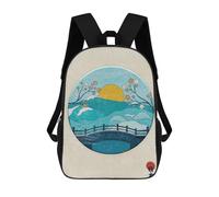 sinyumoney Japan Landscape Mochilas Escolares Para Niños, Bolsa De Escuela Impresa En 3D Para Niños, Estudiantes De Primaria Y Universidad, Japanese Bridge Hashi, 17"