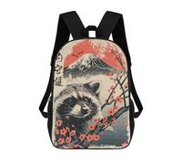 sinyumoney Japan Nature Cute Raccoon Mochila Escolar Mochila De Día Mochila De Negocios Mochila Impermeable Para Libros Para Hombres/mujeres 17inch