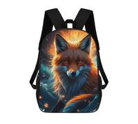 Sinyumoney Japan Painting Capybara Bolsas De Escuela Grande Mochila Escolar Para Niños Para La Escuela, Viajes Y Deportes Al Aire Libre, Red Fox Amidst The Waves, 17"