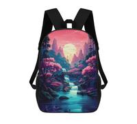 sinyumoney Japan Sunset Water Art Mochilas Para Niños, Mochilas Escolares Personalizadas En 3D Para Niños Y Niñas, Mochilas Escolares Grandes, Mochilas Informales Para El Día A Día 17inch