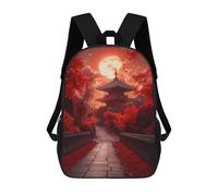 sinyumoney Japan Temple in Red Bloody Mochila Escolar Infantil Impresa En 3D Para Niños, Mochilas De Viaje, Bolsas Para Libros Para Niños Estudiantes De Primaria 17inch