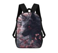 sinyumoney Japanese Black Kitsune Fox Mochilas Para Niños Mochila Escolar Mochila Escolar Impresa En 3D Para Niños Estudiantes De Primaria Y Secundaria 17inch