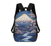 sinyumoney Japanese Blue Mountains Mochila Con Bolsillo Mochilas Impresas En 3D, Mochilas De Viaje, Mochilas Para Libros, Mochila Escolar Para Niños 17inch