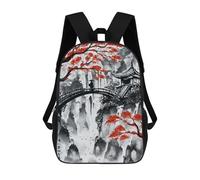 sinyumoney Japanese Bridge Ink Wash Mochilas Para Niños Mochila Escolar Mochila Escolar Impresa En 3D Mochilas Escolares De Moda Para Niños De Primaria Y Secundaria 17inch