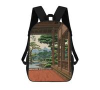 sinyumoney Japanese Calm Place Mochila Escolar Infantil Impresa En 3D 17inch Mochilas Escolares Para Niños, Estilo Casual Y Moderno, Mochilas De Viaje De Alta Capacidad